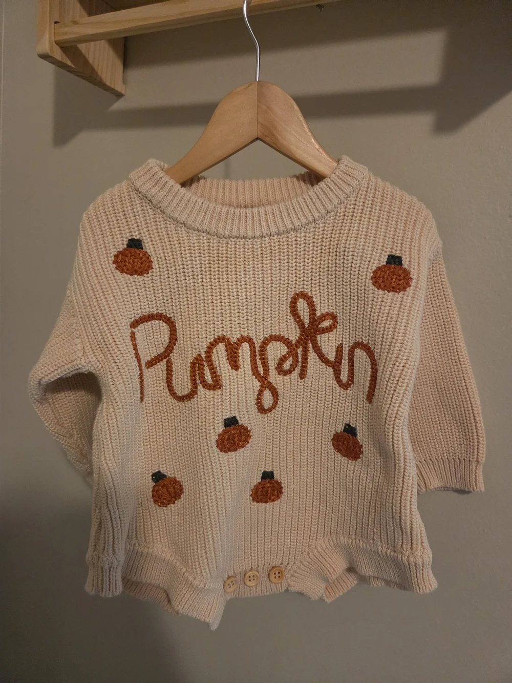 Baby 3-6M Cotton Pumpkin Knit Sweater - Women's Cozy Fall Pullover